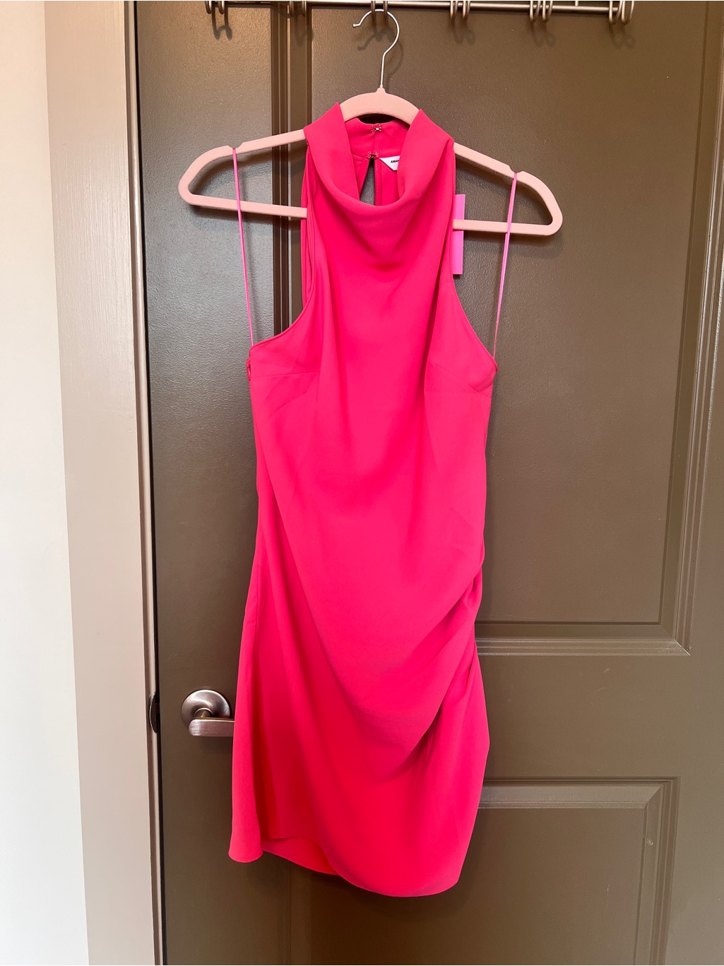 Amanda Uprichard Vibrant Fuchsia Halter Mini Dress